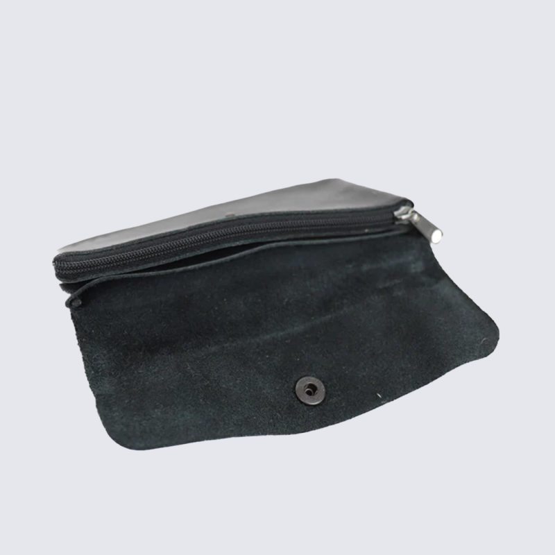 Portefeuille Bear Design, Portefeuille grand format femme en cuir noir