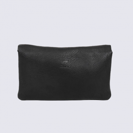 Portefeuille Bear Design, Portefeuille grand format femme en cuir noir