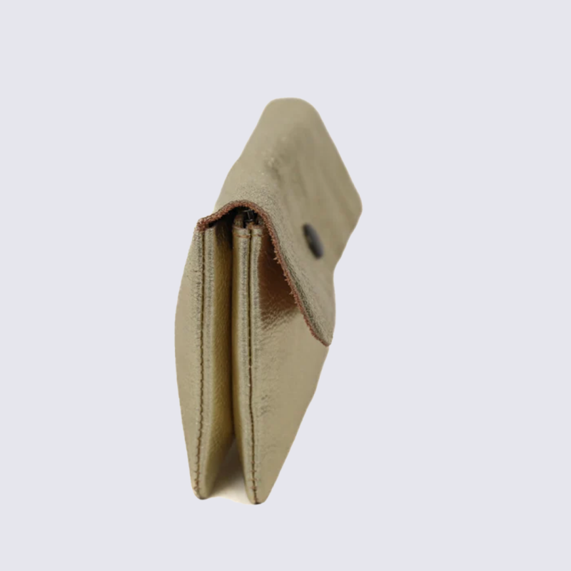 Portefeuille Bear Design, Portefeuille grand format femme en cuir champagne