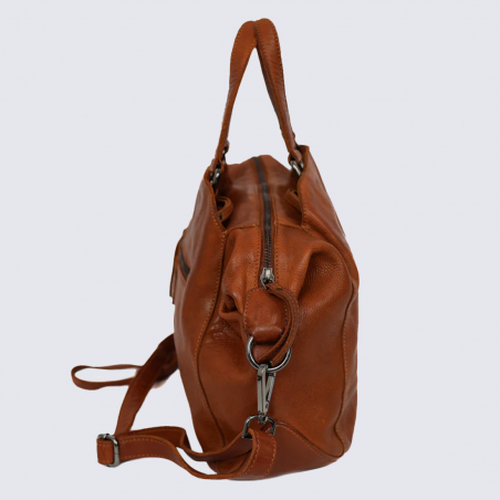 Sac bear, sac à main et bandoulière femme en cuir cognac