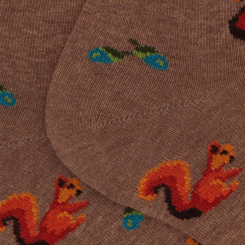 Chaussettes Doré Doré, Chaussettes motif écureuil femme en coton marron