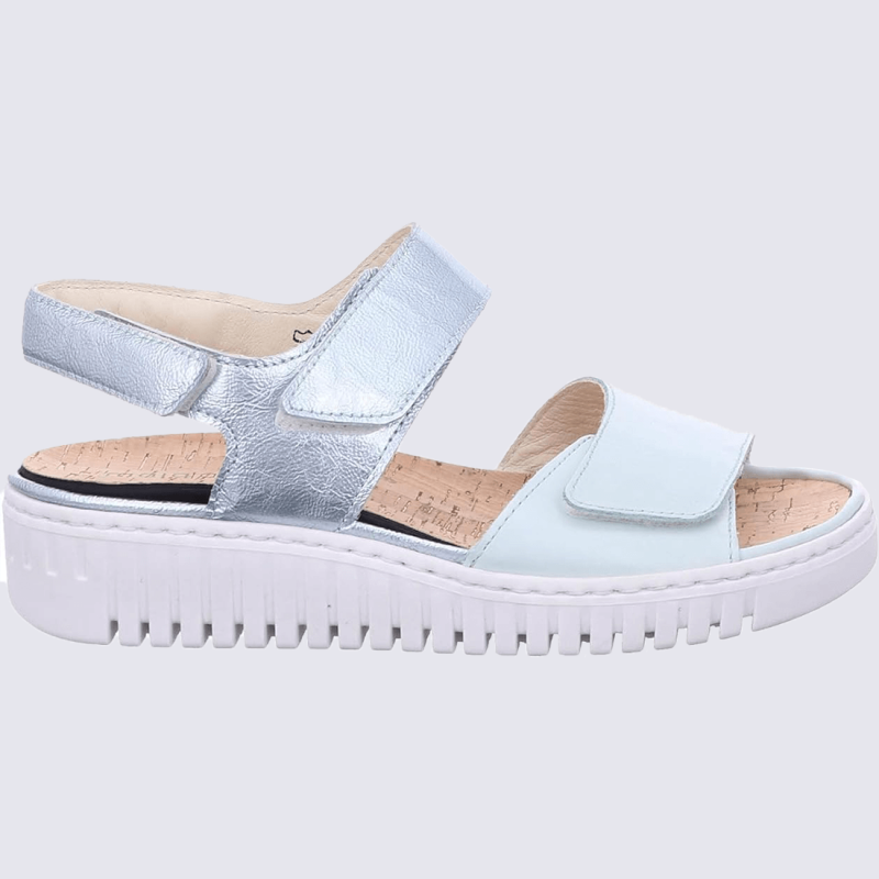 Sandales Waldlaufer, sandales confortables et cool femme en cuir menthe