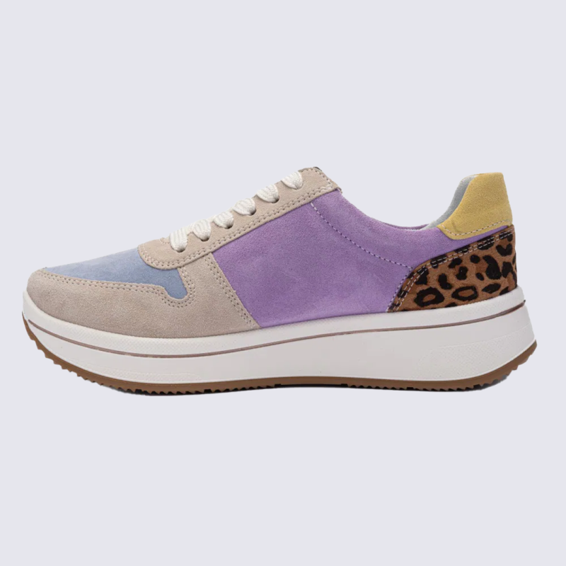 Sneaker Ara, sneaker moderne et polyvalente femme en cuir ciel nature