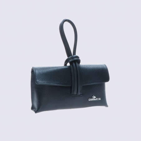 Mini sac Charlotte, sac bandoulière moderne femme en cuir noir
