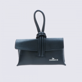 Mini sac Charlotte, sac bandoulière moderne femme en cuir noir