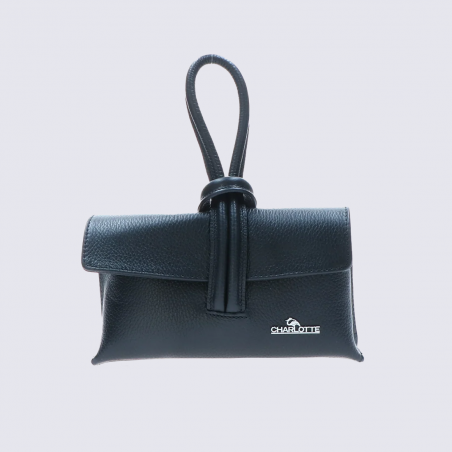 Mini sac Charlotte, sac bandoulière moderne femme en cuir noir