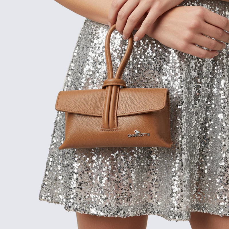 Mini sac Charlotte, sac bandoulière moderne femme en cuir