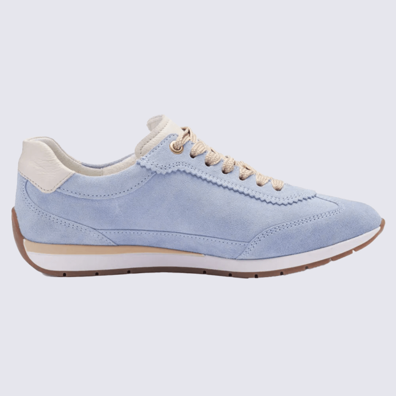 Basket Ara, Basket avec détail “49” femme en daim bleu