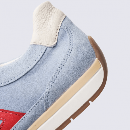 Basket Ara, Basket avec détail “49” femme en daim bleu