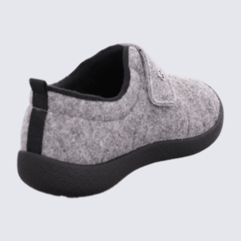 Pantoufles Rohde, Pantoufles confort intérieur femme en feutre gris