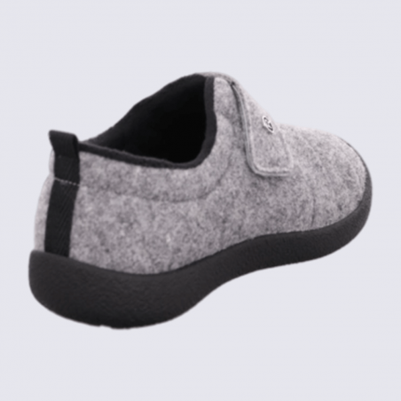 Pantoufles Rohde, Pantoufles confort intérieur femme en feutre gris