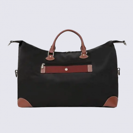 Sac à main Hexagona, Sac à main grand format femme chic en cuir noir