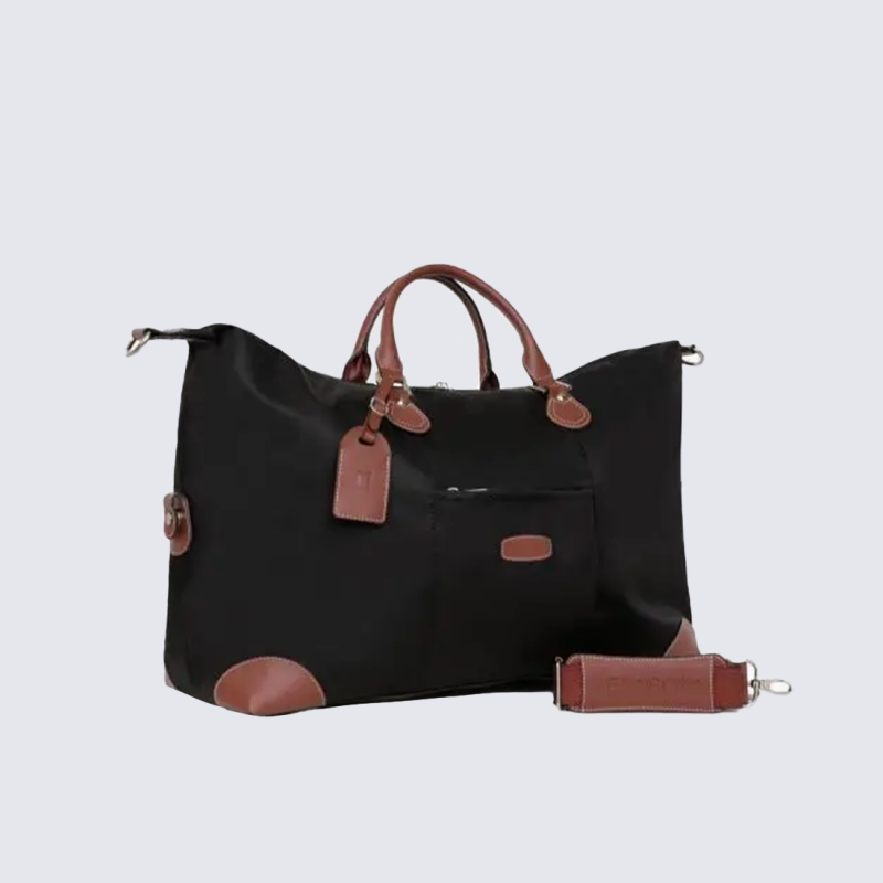 Sac à main Hexagona, Sac à main grand format femme chic en cuir noir