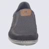 Chausson Slip-on Josef Seibel, Chausson mocassin casual homme en cuir et textile gris