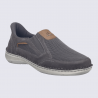 Chausson Slip-on Josef Seibel, Chausson mocassin casual homme en cuir et textile gris