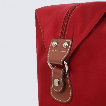 Sac à main Hexagona, Sac à main grand format femme chic en cuir rouge
