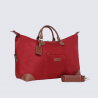 Sac à main Hexagona, Sac à main grand format femme chic en cuir rouge