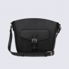 Sac trotteur Hexagona, Sac trotteur format compact femme en cuir grainé noir