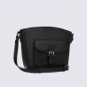 Sac trotteur Hexagona, Sac trotteur format compact femme en cuir grainé noir