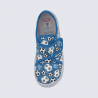 Chaussons Superfit, chaussons enfant en textile bleu imprimé football