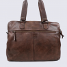 Sac porté épaule Bear Design, sac porté épaule femme en cuir de vachette marron