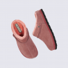 Chaussons ROHDE, chaussons bottines femme en velours cuir rose