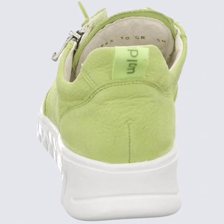 Basket Waldläufer, Waldläufer basket zippée femme en cuir vert anis