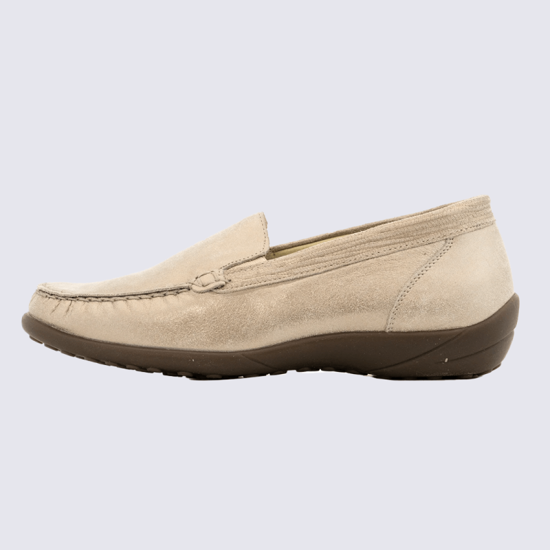 Mocassins Waldlaufer, mocassins modernes et confortables pour femme en cuir calli beige