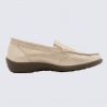 Mocassins Waldlaufer, mocassins modernes et confortables pour femme en cuir calli beige