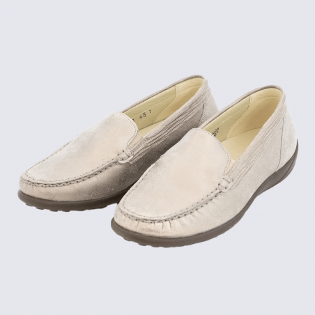 Mocassins Waldlaufer, mocassins modernes et confortables pour femme en cuir calli beige