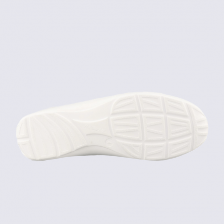 Chaussures Waldlaufer, chaussures élégants femme en cuir blanc pierre