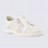 Chaussures Waldlaufer, chaussures élégants femme en cuir blanc pierre