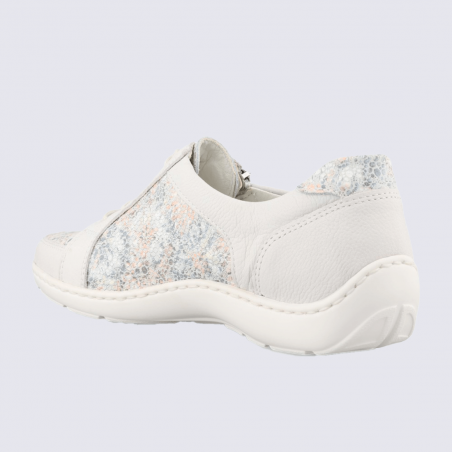 Chaussures Waldlaufer, chaussures élégants femme en cuir blanc pierre