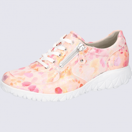 Baskets Waldlaufer, baskets confortables femme en cuir melon