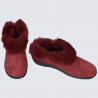 Chaussons Westland by Josef Seibel, chausson bottine femme en textile suédé carmin