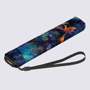 Parapluie US 050 Knirps, Parapluie slim ultra-léger mixte en polyester imprimé kolibri