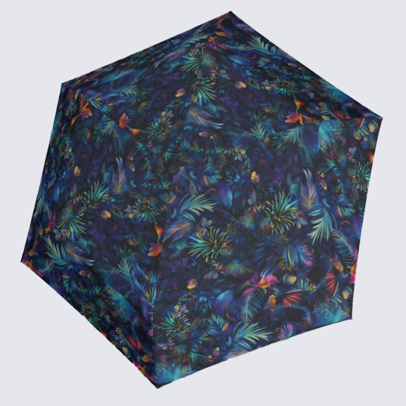 Parapluie US 050 Knirps, Parapluie slim ultra-léger mixte en polyester imprimé kolibri