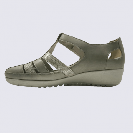 Chaussures ouverte Arima, chaussures confort et parfait pour l'ete femme en cuir beige