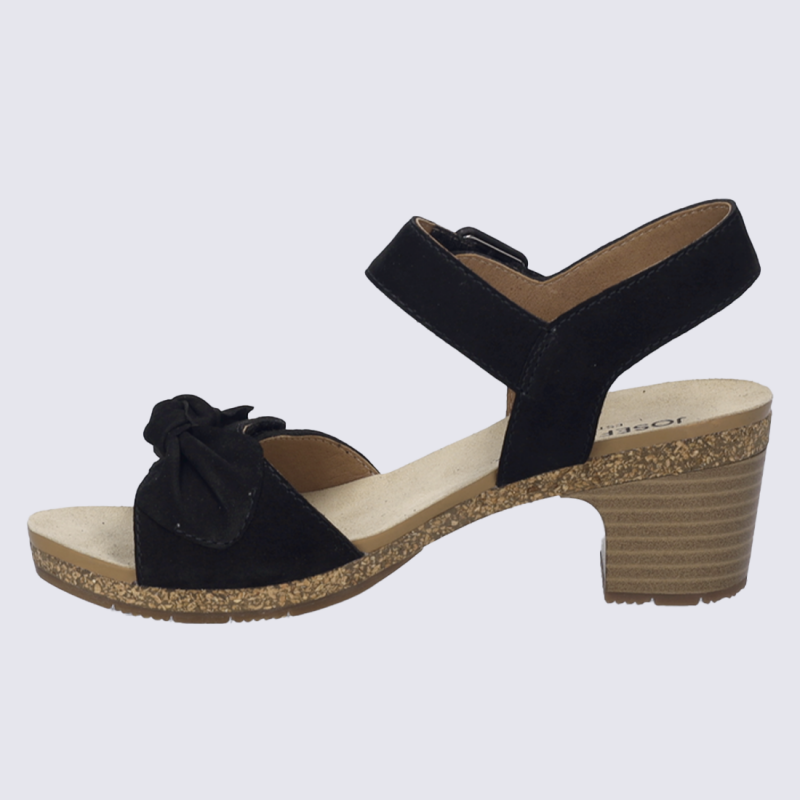 Mules Josef Seibel, mules à talon avec nœud décoratif femme cuir noir