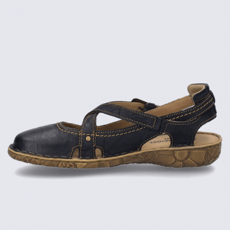 Sandales Josef Seibel, sandales à bouts fermés femme en cuir noir