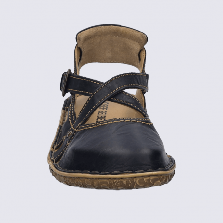 Sandales Josef Seibel, sandales à bouts fermés femme en cuir noir