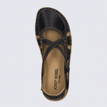 Sandales Josef Seibel, sandales à bouts fermés femme en cuir noir