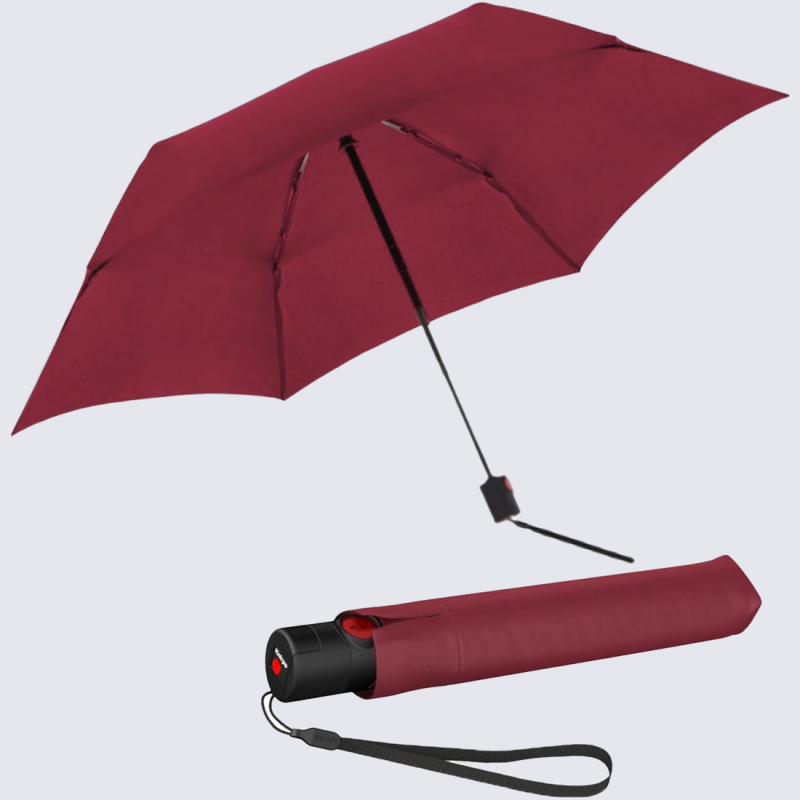 Parapluie U.200 Knirps, Parapluie pliant automatique ultra-léger mixte en polyester bordeaux