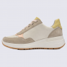 Baskets compensées Ara, Baskets compensées femme en cuir crème sable