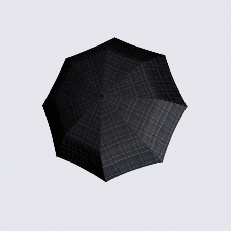 Parapluie pliant Duomatic T.260 Knirps, Parapluie motif à carreaux mixte en polyester noir