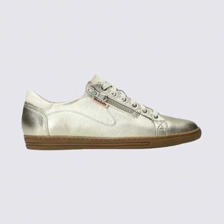 Baskets Mobils, baskets femme en cuir lisse gold