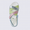 Sandales Waldläufer, Sandales pastel femme avec velcro et semelle confort cuir multicolore