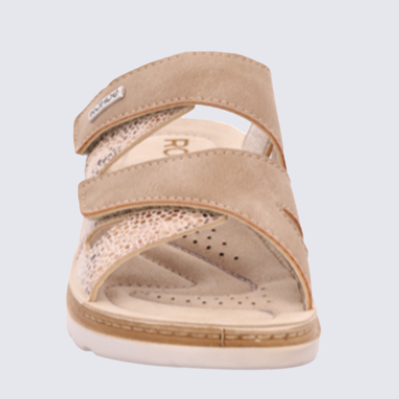 Mules Rohde, mules confortables à velcro femme en couleur gingembre