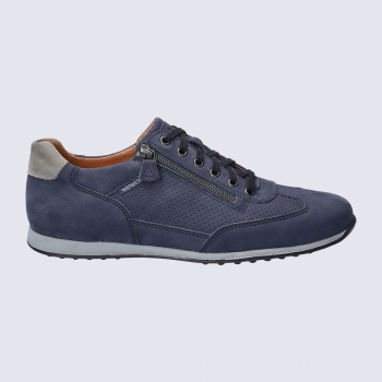 Baskets Mephisto, baskets élégantes homme en cuir jeans bleu