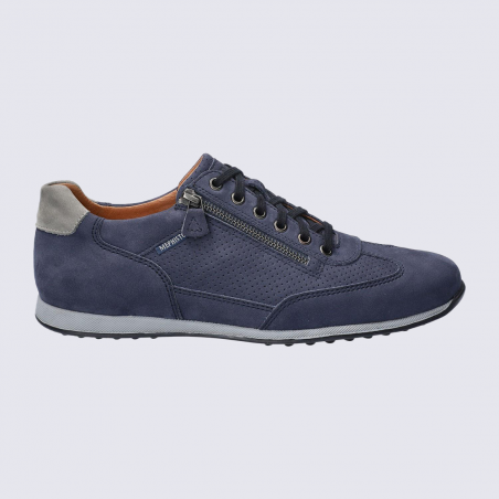 Baskets Mephisto, baskets élégantes homme en cuir jeans bleu
